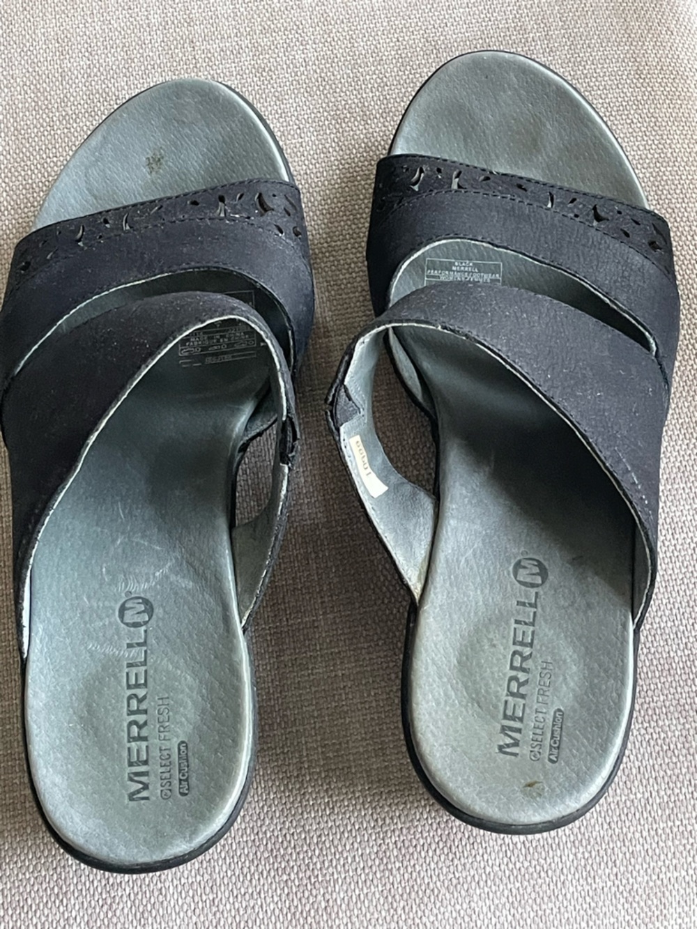 Merrell Black Crisscross Slide Sandals